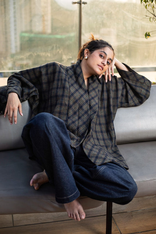 PASHMINA CHECKS ROBE