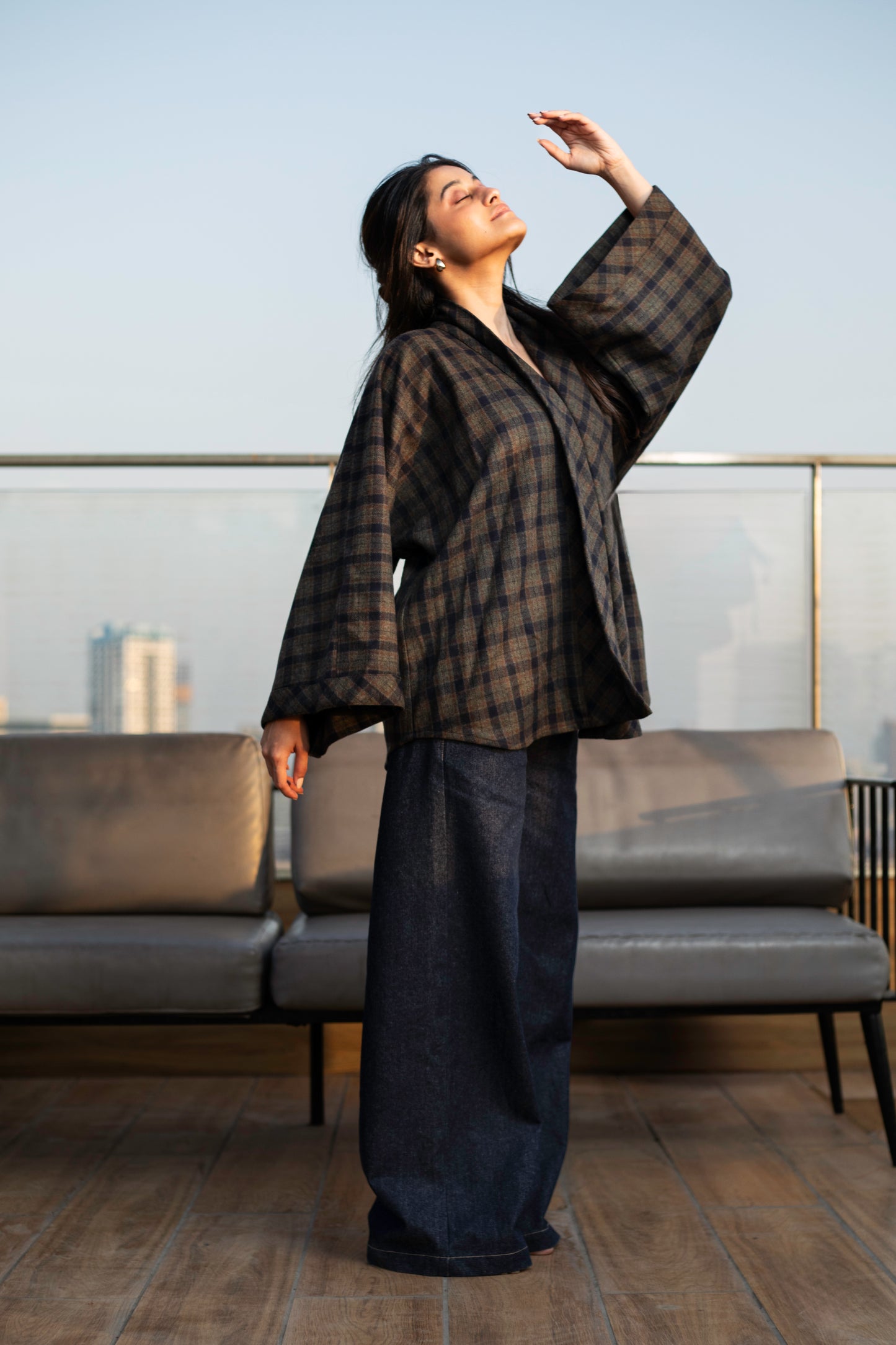 PASHMINA CHECKS ROBE